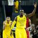 Michigan junior Tim Hardaway Jr. celebrates after a score in the game against Ohio State on Tuesday, Feb. 5. Daniel Brenner I AnnArbor.com